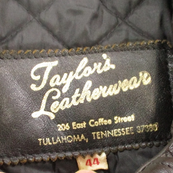 Taylor's Leatherwear Vintage Leather Jacket Men's Medium Dark Brown Full Zip - Picture 6 of 11